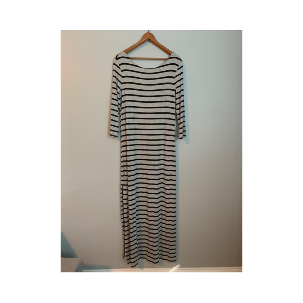 Grey and black stripped maxi dress